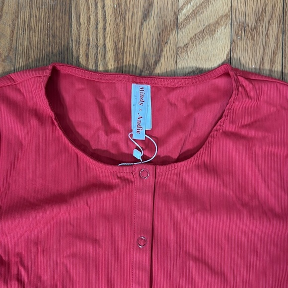 Andie Swim Augusta Jacket Ribbed Coverup Flame Red size M NWT - Picture 4 of 6